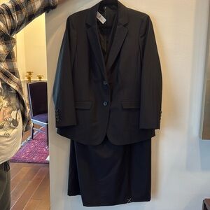 Talbots black wool dress (16w) and blazer (14WP)